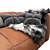 Luxury Leather Mags Soft Sofa 3D model small image 4