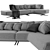 Modern Italian Designer Sofa Set 3D model small image 1