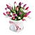 Pink & White Tulips Bouquet 3D 3D model small image 2