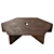 Walnut Coffee Table Matte Finish 3D model small image 2