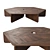 Walnut Coffee Table Matte Finish 3D model small image 5