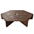 Walnut Coffee Table Matte Finish 3D model small image 6