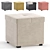 Velvet Beige Alpha Pouffe Ottoman 3D model small image 1