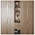 Art Deco Brass Inlay Wardrobe 3D model small image 1