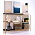 Scandinavian Oak Console with Steel Shelf 3D model small image 3