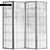 Seto 4-Panel Pine Room Divider 3D model small image 3