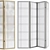 Seto 4-Panel Pine Room Divider 3D model small image 5