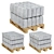Cargo Pallet Set with Trolley 3D model small image 5