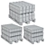 Cargo Pallet Set with Trolley 3D model small image 7