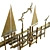 Curtis Jere Sailboats Wall Sculpture 3D model small image 2