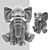 Cozy Elephant Plush Cushion 3D model small image 1