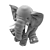 Cozy Elephant Plush Cushion 3D model small image 5