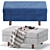 Elegant Velvet Beige Pouf Ottoman 3D model small image 2