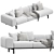 Elegant Kartell Largo Velvet Sofa 3D model small image 1