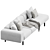 Elegant Kartell Largo Velvet Sofa 3D model small image 2