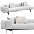 Elegant Kartell Largo Velvet Sofa 3D model small image 4