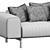 Spacious 2-Seater Sofa Chic Black 3D model small image 3