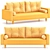 Numo Velvet Grafit Sofa Set 3D model small image 3
