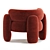 Elegant Velvet Upholstered Armchair 3D model small image 4