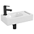 Suspended Hand Wash Basin with Towel Holder 3D model small image 1
