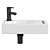 Suspended Hand Wash Basin with Towel Holder 3D model small image 2