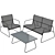 Modern Black 4-Seater Lounge Set 3D model small image 1