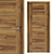 Wooden Door Set with Metal Handle 3D model small image 2