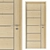 Wooden Door Set with Metal Handle 3D model small image 3