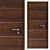 Wooden Door Set with Metal Handle 3D model small image 4