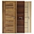 Wooden Door Set with Metal Handle 3D model small image 5