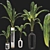 Banana Leaf Plant Vase Set 3D model small image 6