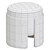 Elegant Studio Parisien Ottoman White 3D model small image 3