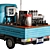 Food Truck Coffee Blue Set 3D model small image 4
