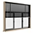 Modern Metal Blinds Wooden Windows 3D model small image 2