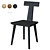 Modern Oak Finish Dining Chair 3D model small image 3