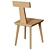 Modern Oak Finish Dining Chair 3D model small image 4