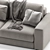 Sleek Laslo Sofa with Foldable Armrests 3D model small image 3