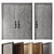 Contemporary Chevron Wood Door Set 3D model small image 1