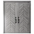 Contemporary Chevron Wood Door Set 3D model small image 4