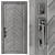 Contemporary Chevron Wood Door Set 3D model small image 5