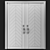 Contemporary Chevron Wood Door Set 3D model small image 6