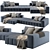 Elegant Goodman Sofa UVW Map 3D model small image 1