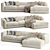 Uniqwa Mukuru Natural Corner Sofa 3D model small image 1