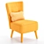 Stylish Steos Velvet Ocean Chair 3D model small image 4