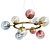 Colorful Sphere Glass Chandelier 3D model small image 1