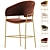 Luxury Velvet Bar Stool Pisa 3D model small image 3