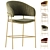 Luxury Velvet Bar Stool Pisa 3D model small image 4