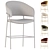 Luxury Velvet Bar Stool Pisa 3D model small image 6