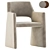 Elegant Grey Faux Mohair Armchair 3D model small image 1
