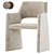 Elegant Grey Faux Mohair Armchair 3D model small image 3